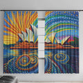 Sydney Opera House Window Curtain Aboriginal Dot Painting