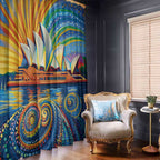 Sydney Opera House Window Curtain Aboriginal Dot Painting