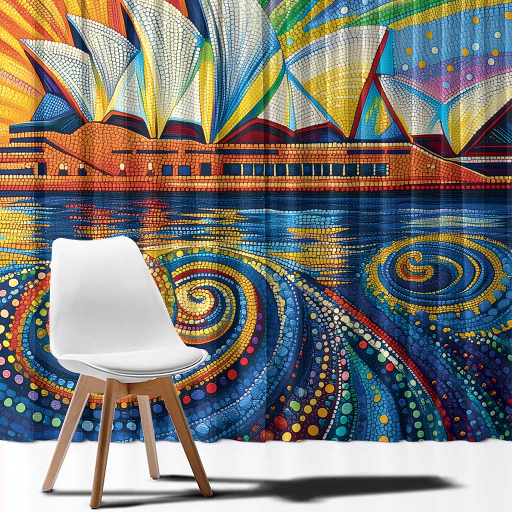Sydney Opera House Window Curtain Aboriginal Dot Painting