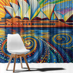 Sydney Opera House Window Curtain Aboriginal Dot Painting