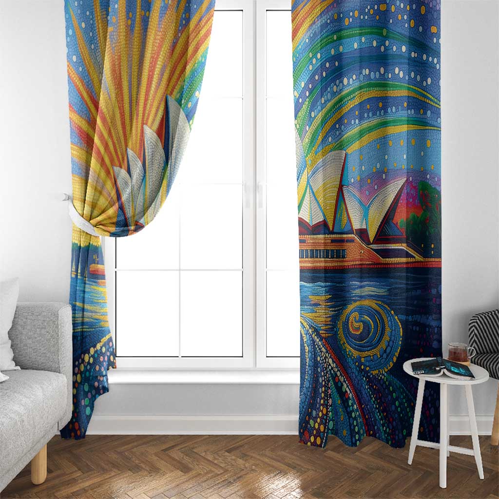 Sydney Opera House Window Curtain Aboriginal Dot Painting