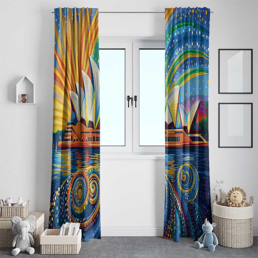 Sydney Opera House Window Curtain Aboriginal Dot Painting