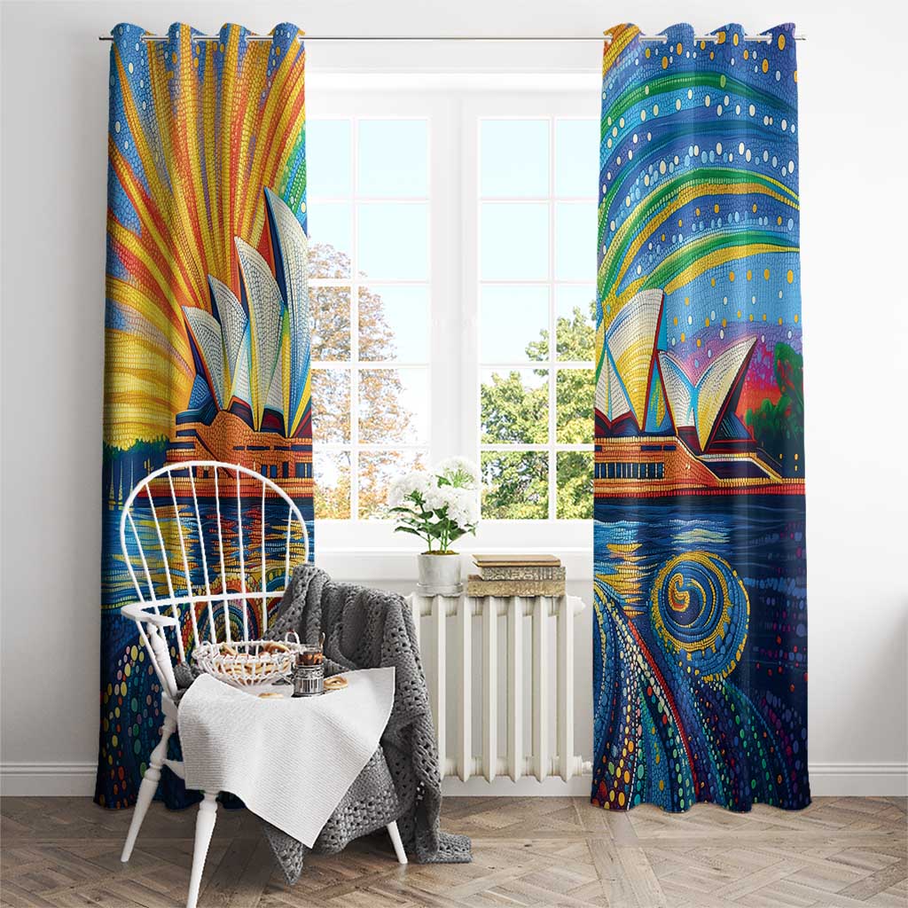 Sydney Opera House Window Curtain Aboriginal Dot Painting