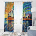 Sydney Opera House Window Curtain Aboriginal Dot Painting