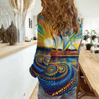 Sydney Opera House Women Casual Shirt Aboriginal Dot Painting
