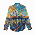 Sydney Opera House Women Casual Shirt Aboriginal Dot Painting