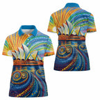 Sydney Opera House Women Polo Shirt Aboriginal Dot Painting