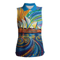 Sydney Opera House Women Sleeveless Polo Shirt Aboriginal Dot Painting