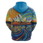 Sydney Opera House Zip Hoodie Aboriginal Dot Painting