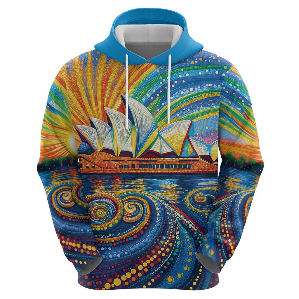 Sydney Opera House Zip Hoodie Aboriginal Dot Painting