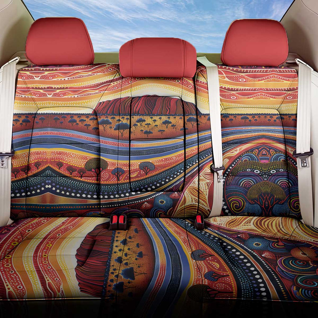 Uluru Ayers Rock Sunset Back Car Seat Cover Aboriginal Dot Painting