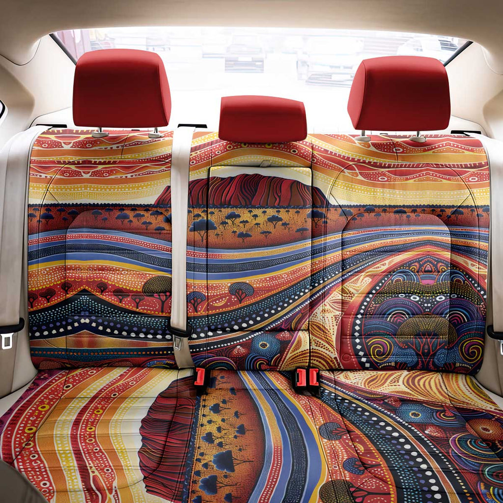Uluru Ayers Rock Sunset Back Car Seat Cover Aboriginal Dot Painting
