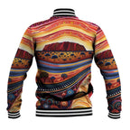 Uluru Ayers Rock Sunset Baseball Jacket Aboriginal Dot Painting