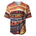 Uluru Ayers Rock Sunset Baseball Jersey Aboriginal Dot Painting