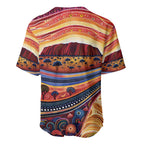 Uluru Ayers Rock Sunset Baseball Jersey Aboriginal Dot Painting