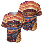 Uluru Ayers Rock Sunset Baseball Jersey Aboriginal Dot Painting