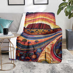 Uluru Ayers Rock Sunset Blanket Aboriginal Dot Painting