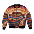 Uluru Ayers Rock Sunset Bomber Jacket Aboriginal Dot Painting