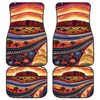 Uluru Ayers Rock Sunset Car Mats Aboriginal Dot Painting