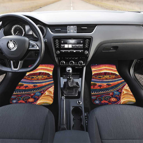 Uluru Ayers Rock Sunset Car Mats Aboriginal Dot Painting