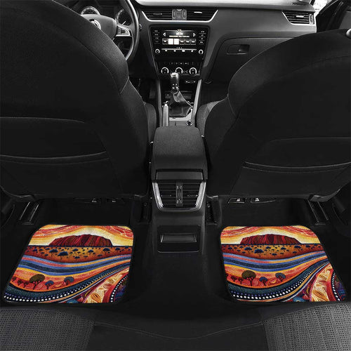 Uluru Ayers Rock Sunset Car Mats Aboriginal Dot Painting