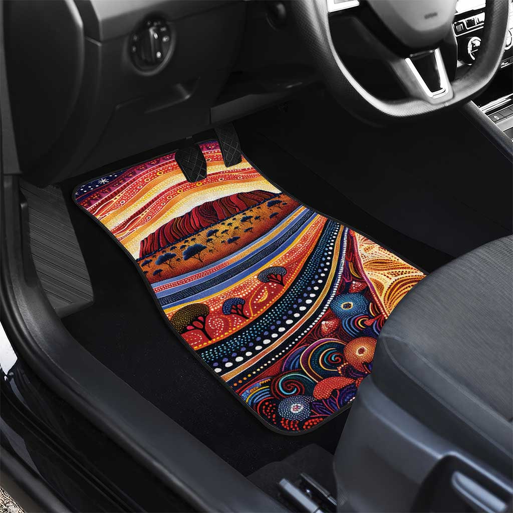 Uluru Ayers Rock Sunset Car Mats Aboriginal Dot Painting