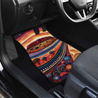 Uluru Ayers Rock Sunset Car Mats Aboriginal Dot Painting