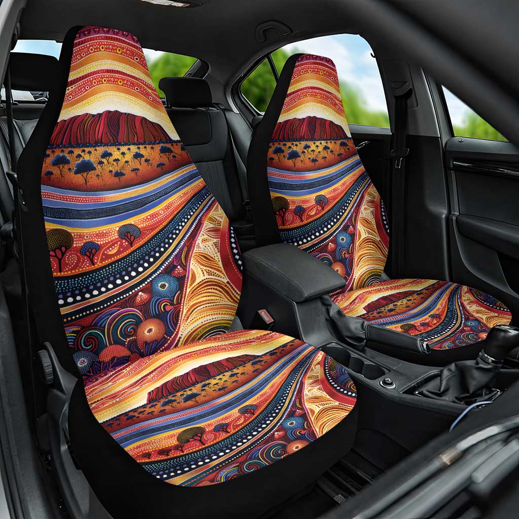 Uluru Ayers Rock Sunset Car Seat Cover Aboriginal Dot Painting