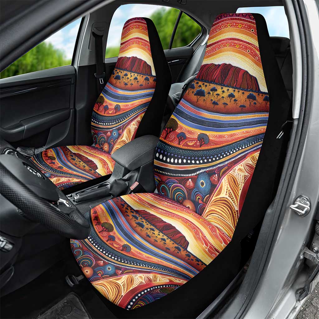 Uluru Ayers Rock Sunset Car Seat Cover Aboriginal Dot Painting