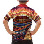 Uluru Ayers Rock Sunset Family Matching Mermaid Dress and Hawaiian Shirt Aboriginal Dot Painting