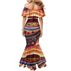 Uluru Ayers Rock Sunset Family Matching Mermaid Dress and Hawaiian Shirt Aboriginal Dot Painting