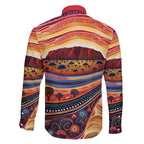 Uluru Ayers Rock Sunset Family Matching Short Sleeve Bodycon Dress and Hawaiian Shirt Aboriginal Dot Painting