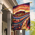 Uluru Ayers Rock Sunset Garden Flag Aboriginal Dot Painting