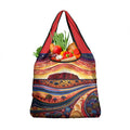 Uluru Ayers Rock Sunset Grocery Bag Aboriginal Dot Painting