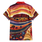 Uluru Ayers Rock Sunset Hawaiian Shirt Aboriginal Dot Painting