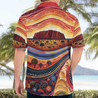 Uluru Ayers Rock Sunset Hawaiian Shirt Aboriginal Dot Painting