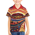 Uluru Ayers Rock Sunset Hawaiian Shirt Aboriginal Dot Painting