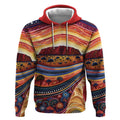 Uluru Ayers Rock Sunset Hoodie Aboriginal Dot Painting