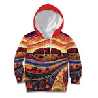 Uluru Ayers Rock Sunset Kid Hoodie Aboriginal Dot Painting