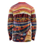 Uluru Ayers Rock Sunset Long Sleeve Shirt Aboriginal Dot Painting