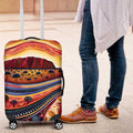 Uluru Ayers Rock Sunset Luggage Cover Aboriginal Dot Painting