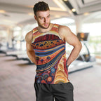 Uluru Ayers Rock Sunset Men Tank Top Aboriginal Dot Painting