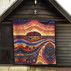 Uluru Ayers Rock Sunset Quilt Aboriginal Dot Painting