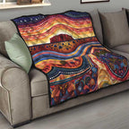 Uluru Ayers Rock Sunset Quilt Aboriginal Dot Painting