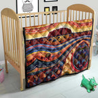 Uluru Ayers Rock Sunset Quilt Aboriginal Dot Painting