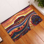 Uluru Ayers Rock Sunset Rubber Doormat Aboriginal Dot Painting