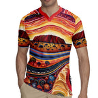 Uluru Ayers Rock Sunset Rugby Jersey Aboriginal Dot Painting