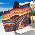 Uluru Ayers Rock Sunset Sarong Aboriginal Dot Painting