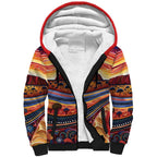 Uluru Ayers Rock Sunset Sherpa Hoodie Aboriginal Dot Painting