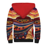 Uluru Ayers Rock Sunset Sherpa Hoodie Aboriginal Dot Painting